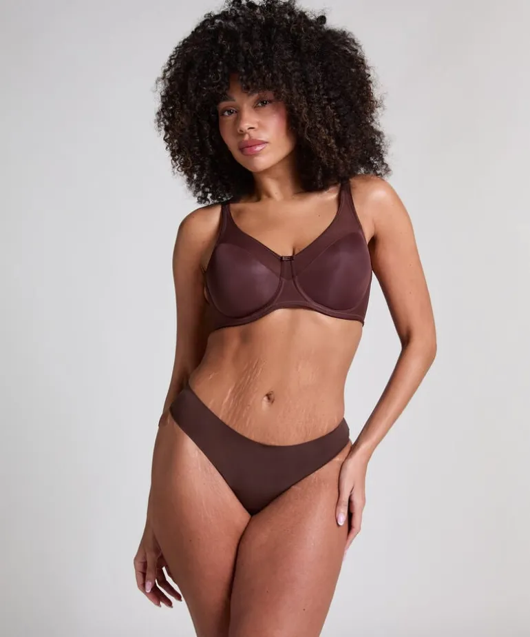 Nina Non-Padded Underwired Minimizer Bra - Brown