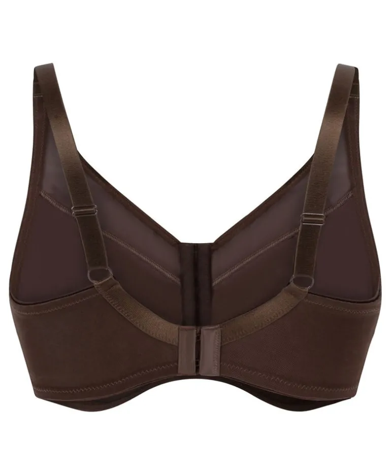 Nina Non-Padded Underwired Minimizer Bra - Brown