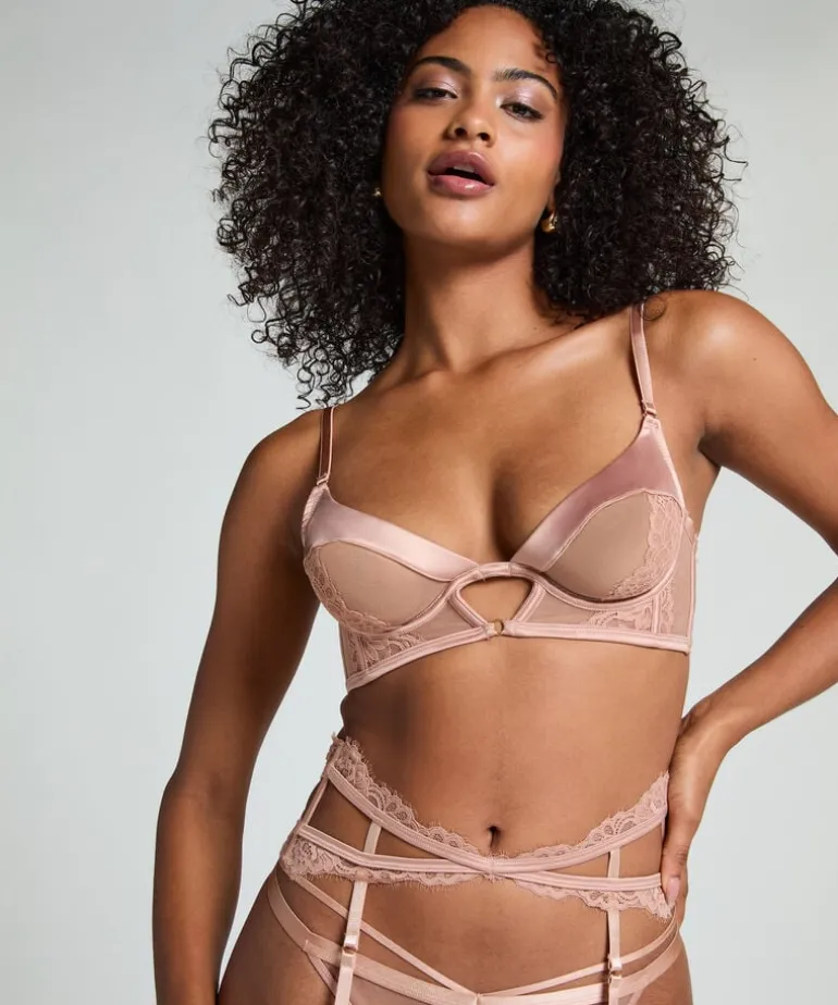 Nisha Non-Padded Underwired Longline Bra - Beige