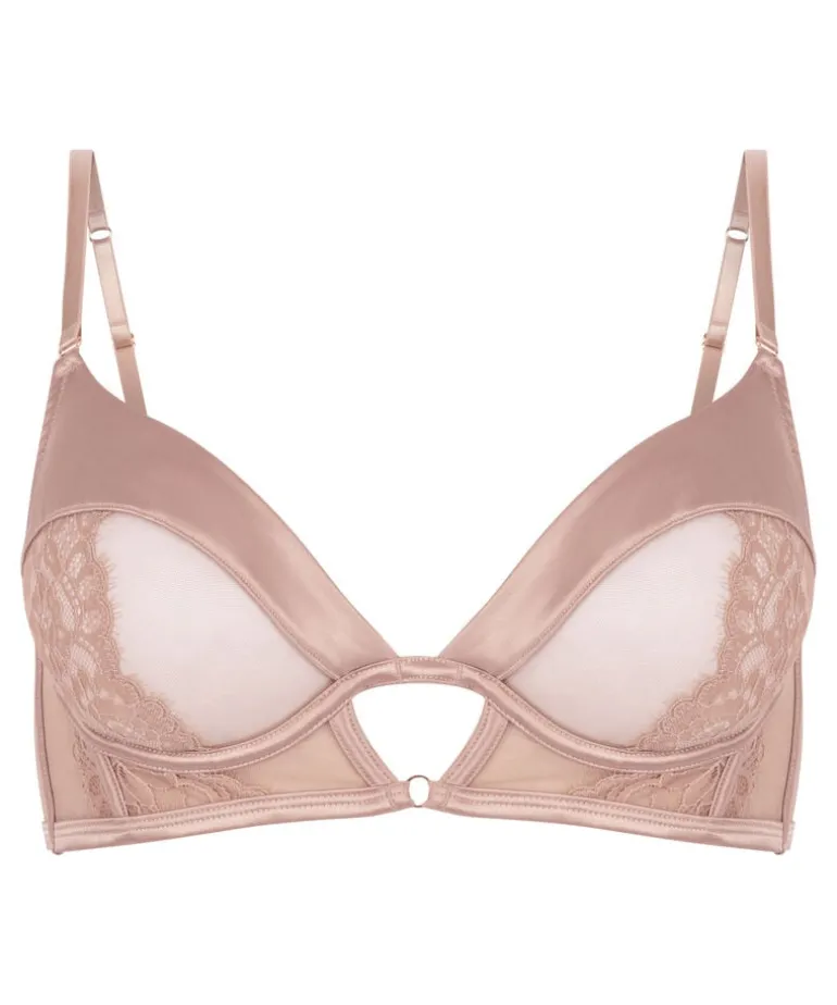 Nisha Non-Padded Underwired Longline Bra - Beige