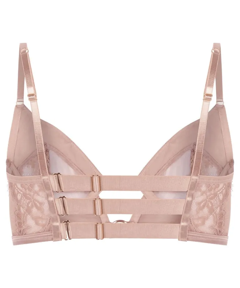 Nisha Non-Padded Underwired Longline Bra - Beige
