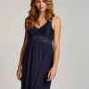Nora Lace Slip Dress - Blue