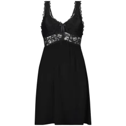 Nora Lace Slip Dress - Black