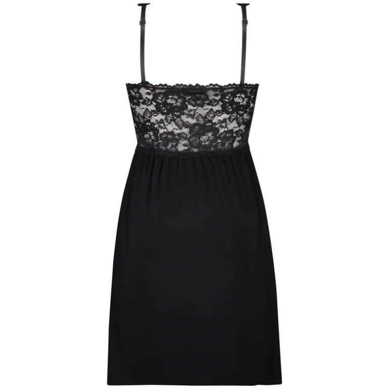 Nora Lace Slip Dress - Black