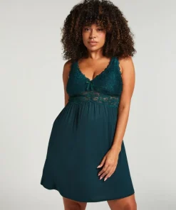 Nora Lace Slip Dress - Green