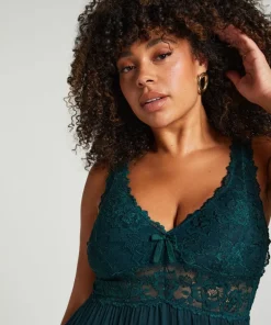 Nora Lace Slip Dress - Green