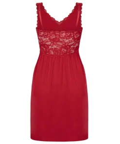 Nora Lace Slip Dress - Red