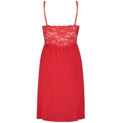 Nora Lace Slip Dress - Red