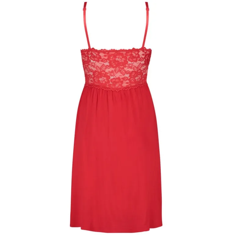 Nora Lace Slip Dress - Red