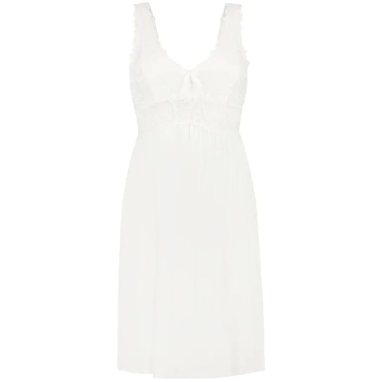 Nora Lace Slip Dress - White