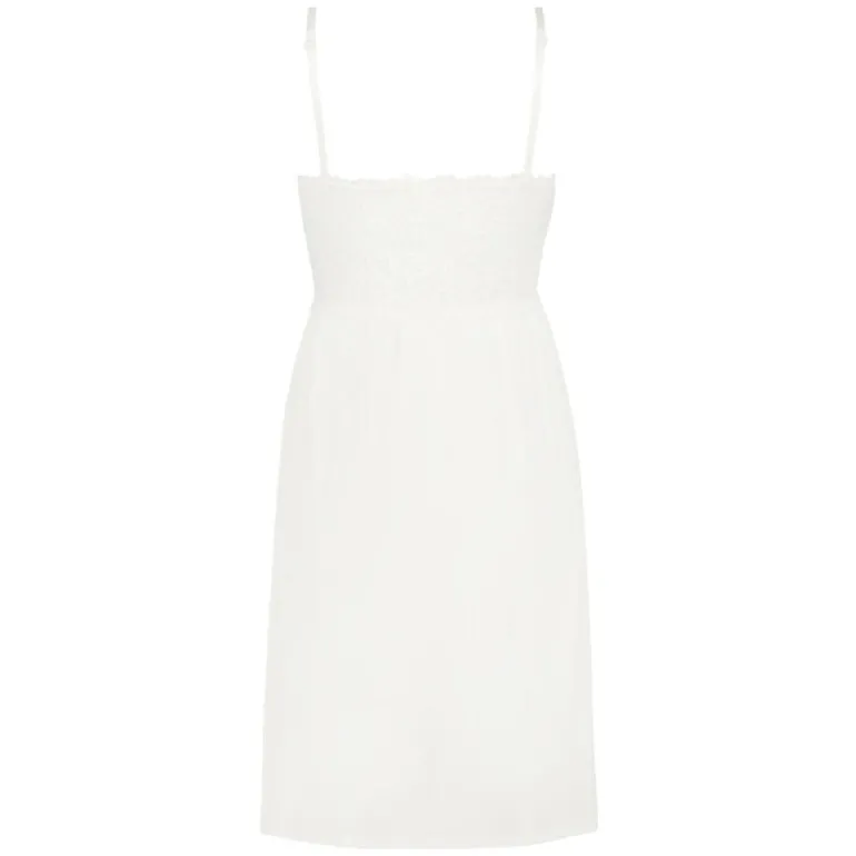 Nora Lace Slip Dress - White
