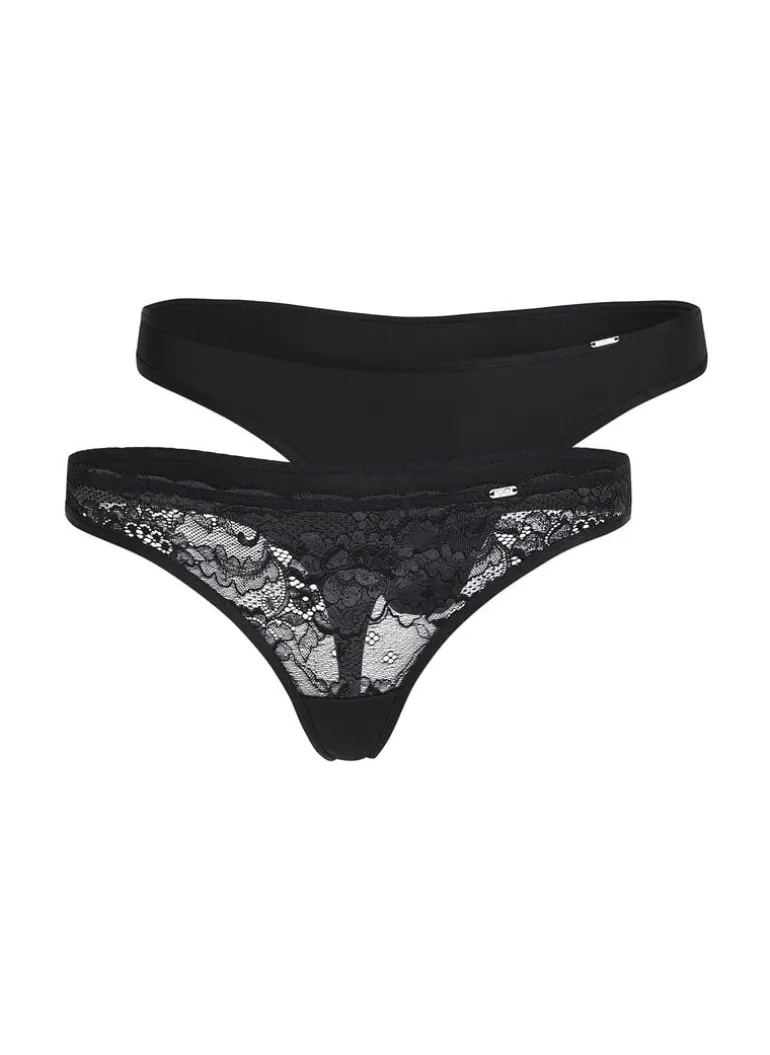 2-pack Angie Thongs - Black