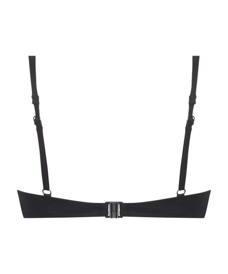 Padded underwired bikini top Luxe Cup E + - Black