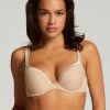 Padded Underwired Bra Satin Fleece - Beige