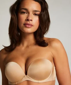 Padded Underwired Strapless Maximizer Bra - Beige