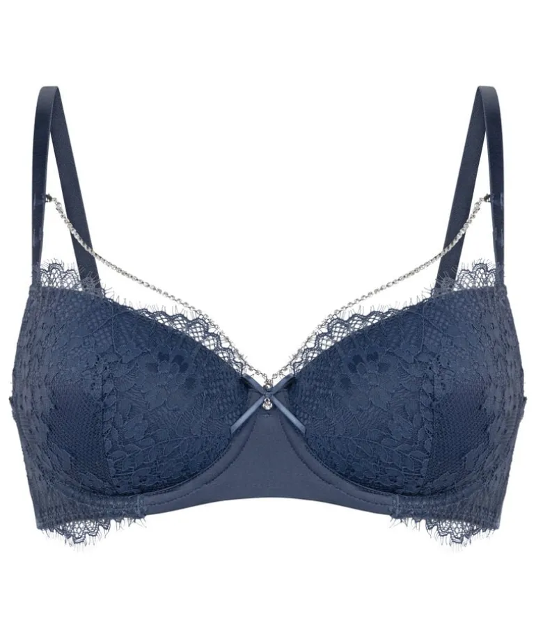Pearlene Padded Underwired Bra - Blue