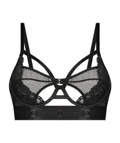 Pleasure Non-Padded Longline Underwired Bra - Black