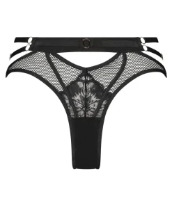 Pleasure Open-Crotch Brazilian Knickers - Black