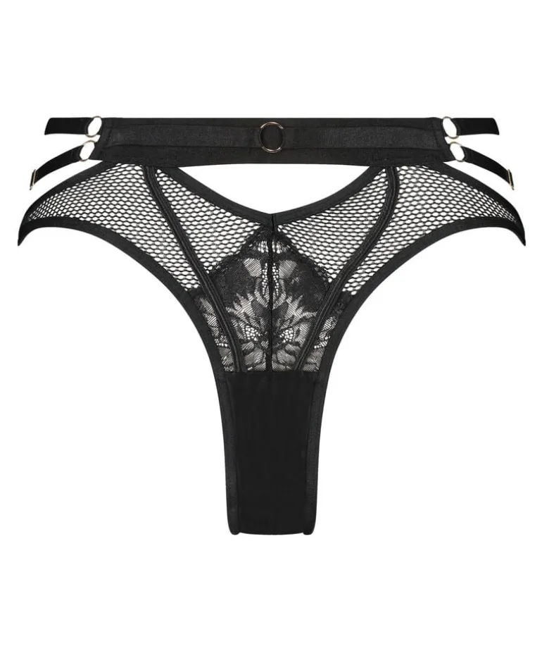 Pleasure Open-Crotch Brazilian Knickers - Black