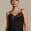 Plisse Lace Cami - Black