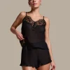 Plisse Lace Shorts - Black