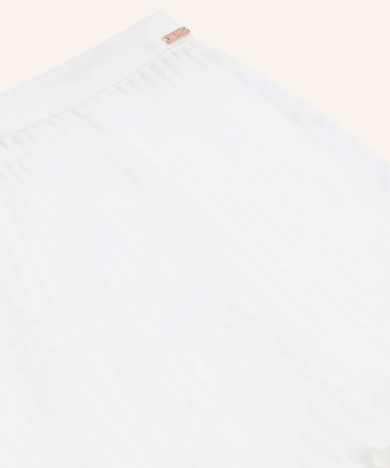 Plisse Lace Shorts - White