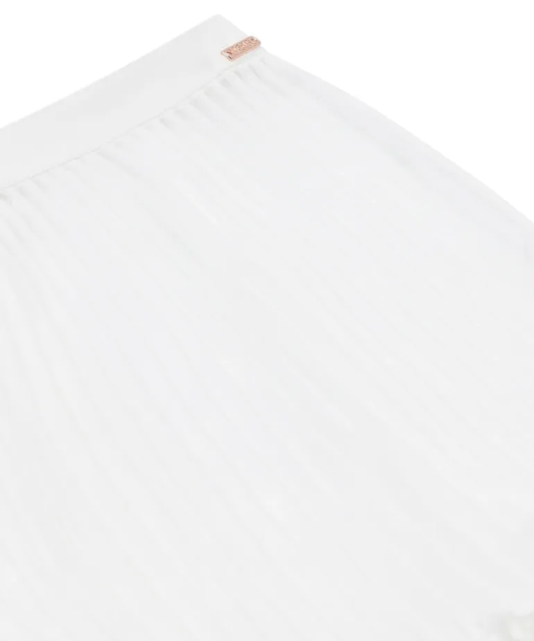 Plisse Lace Shorts - White