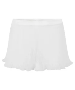 Plisse Lace Shorts - White