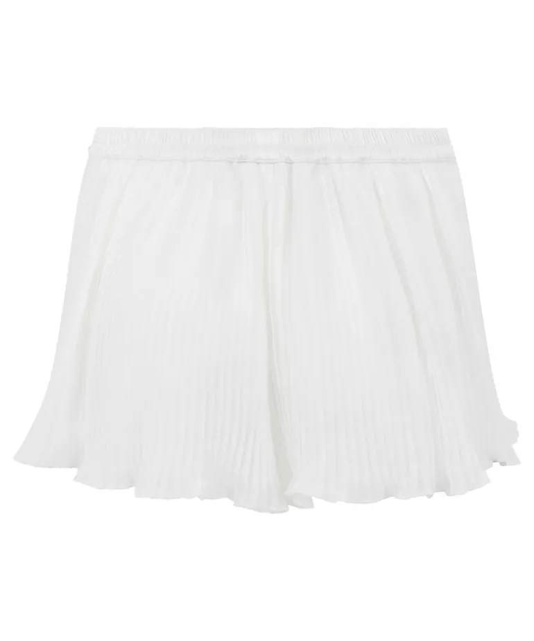 Plisse Lace Shorts - White