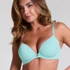 Plunge Padded Underwired Bra - Blue