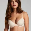 Plunge Padded Underwired Bra - Beige