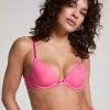 Plunge Padded Underwired Bra - Pink