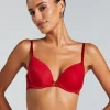 Plunge Padded Underwired Bra - Red