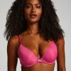 Plunge Padded Underwired Bra - Pink