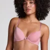 Plunge Padded Underwired Bra - Pink