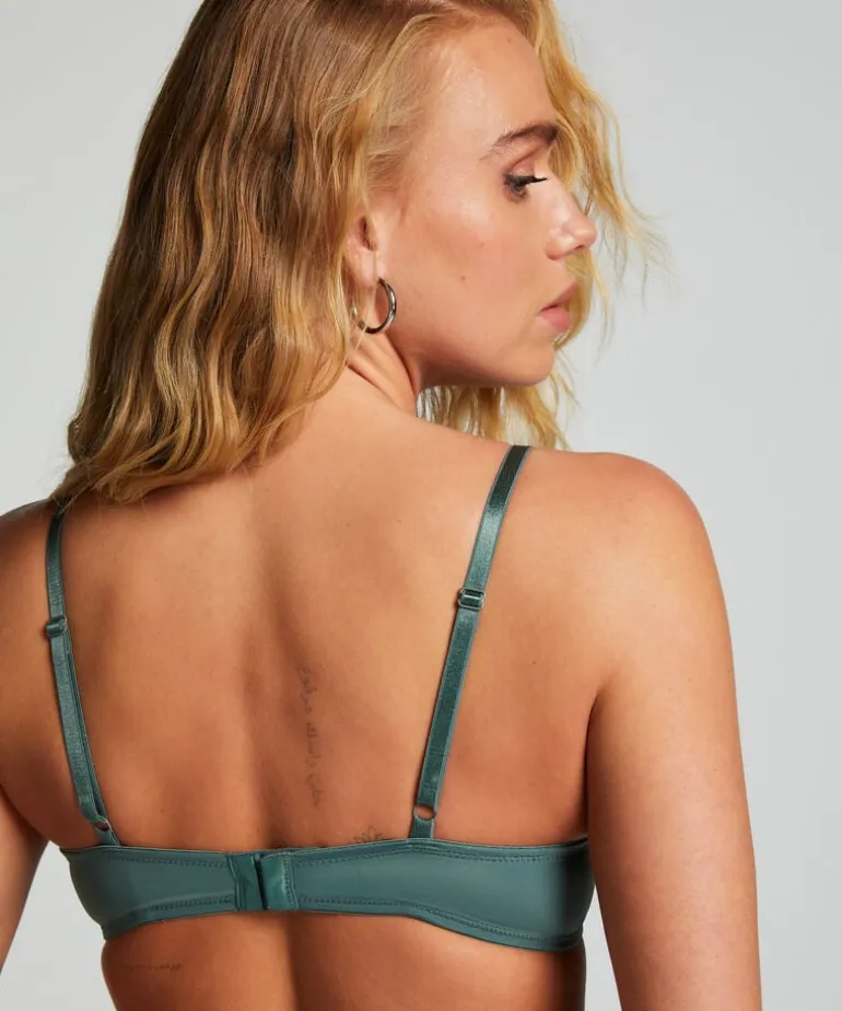 Plunge Padded Underwired Bra - Green