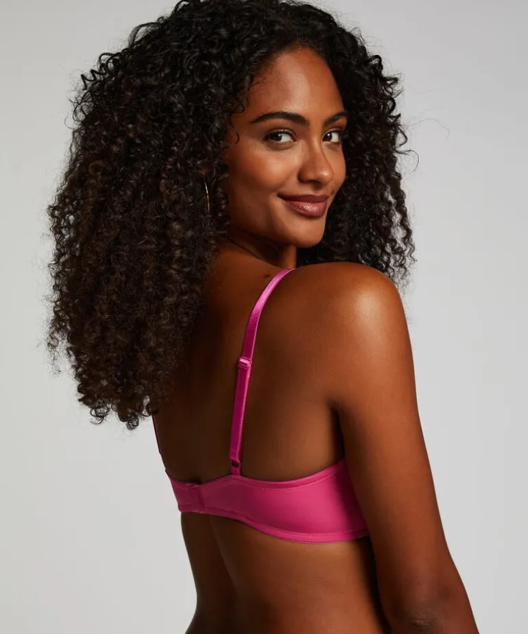 Plunge Padded Underwired Bra - Pink