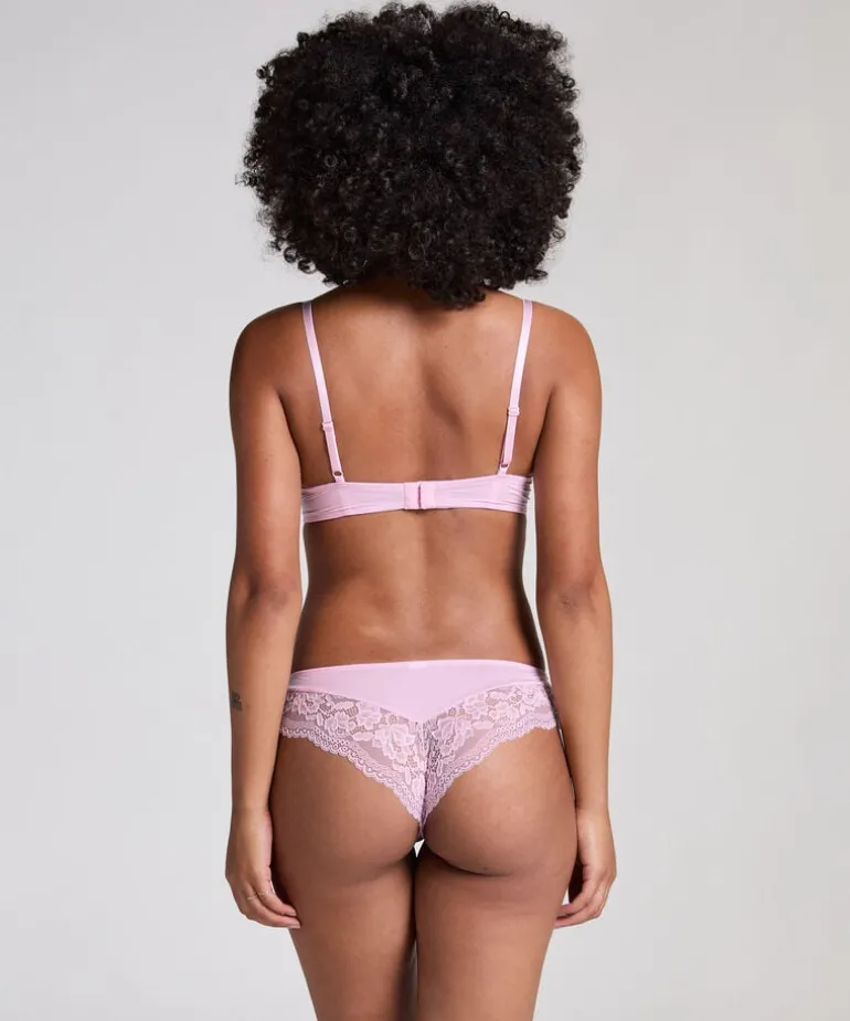 Plunge Padded Underwired Bra - Pink