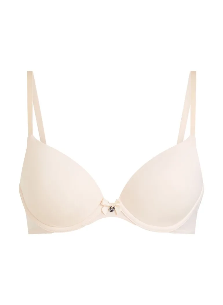 Plunge Padded Underwired Bra - Beige