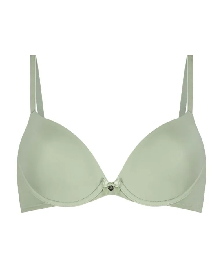 Plunge Padded Underwired Bra - Green