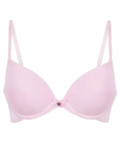 Plunge Padded Underwired Bra - Pink