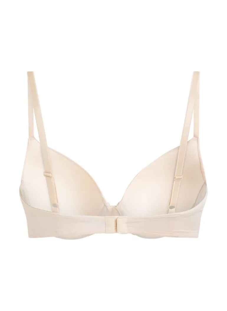 Plunge Padded Underwired Bra - Beige