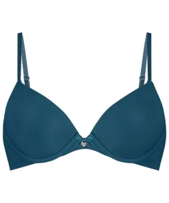 Plunge Padded Underwired Bra - Blue