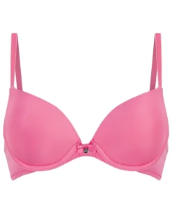 Plunge Padded Underwired Bra - Pink