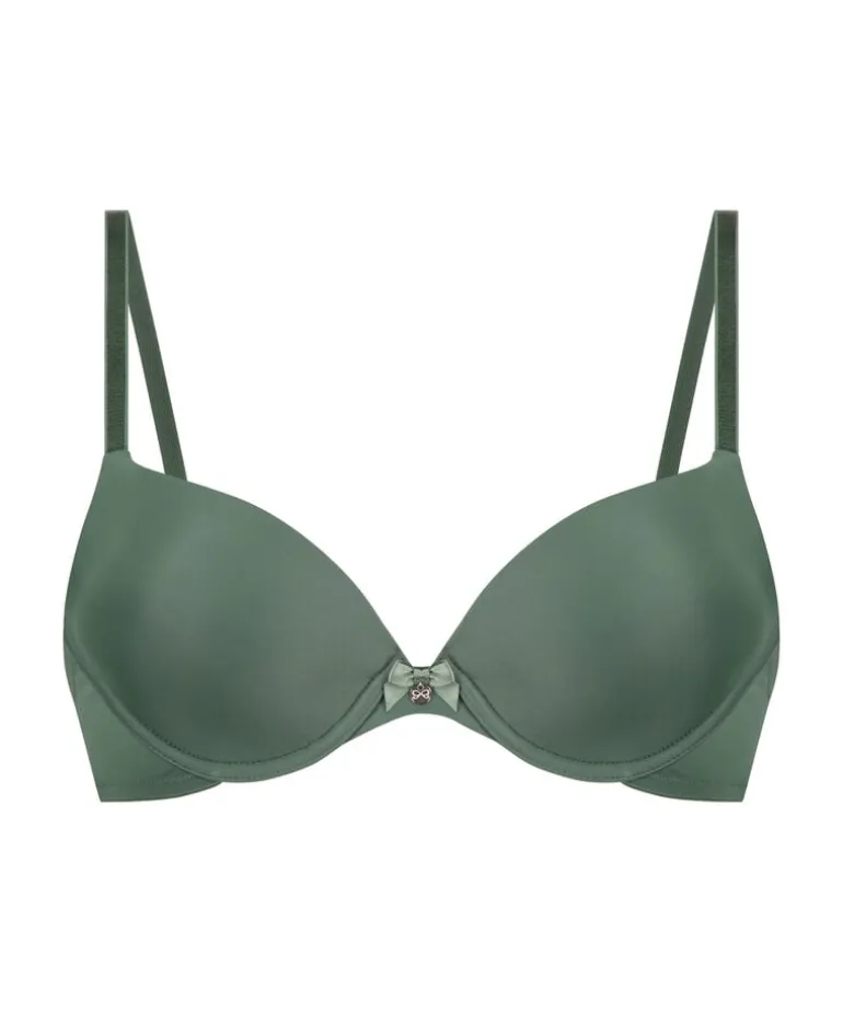 Plunge Padded Underwired Bra - Green