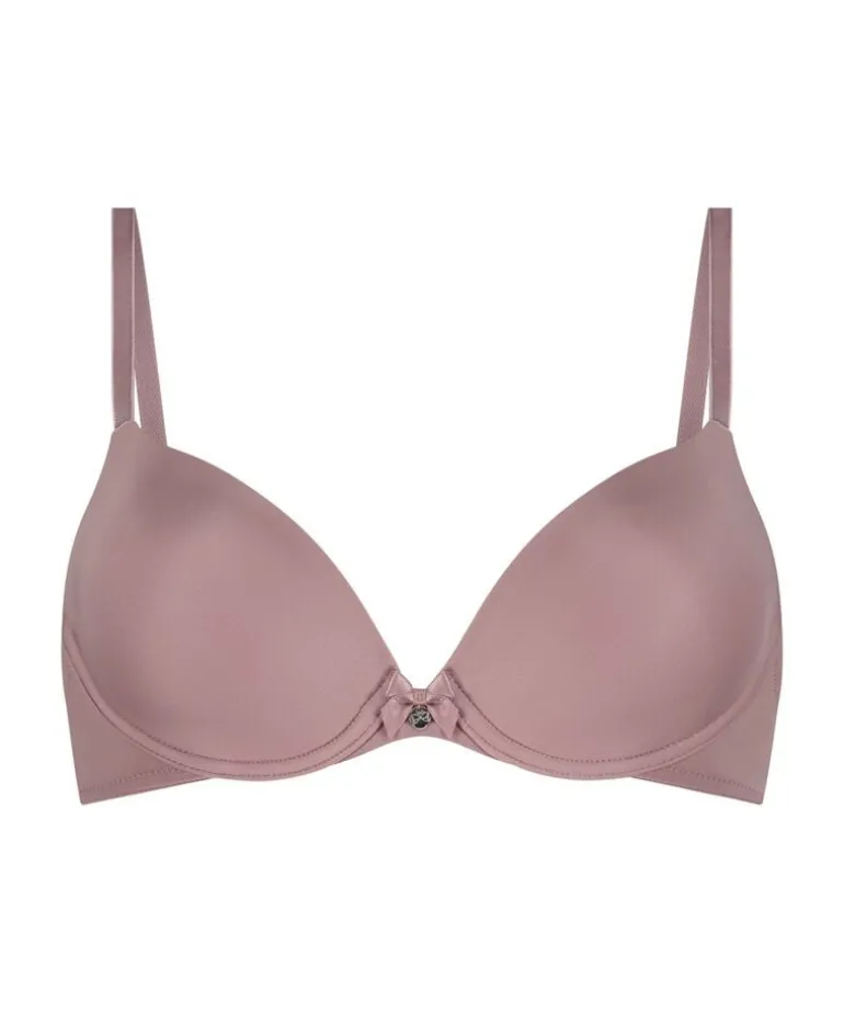 Plunge Padded Underwired Bra - Pink