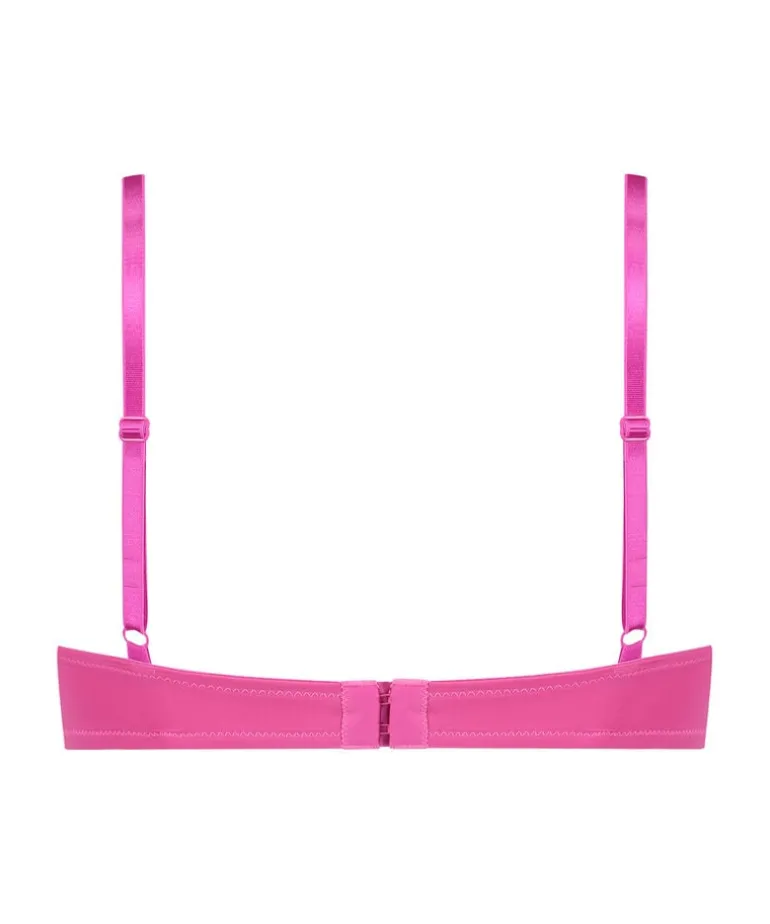 Plunge Padded Underwired Bra - Pink