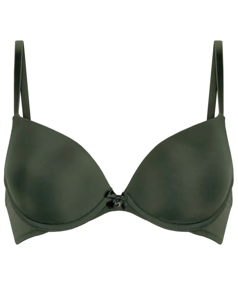 Plunge Padded Underwired Bra - Green