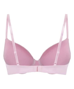 Plunge Padded Underwired Bra - Pink