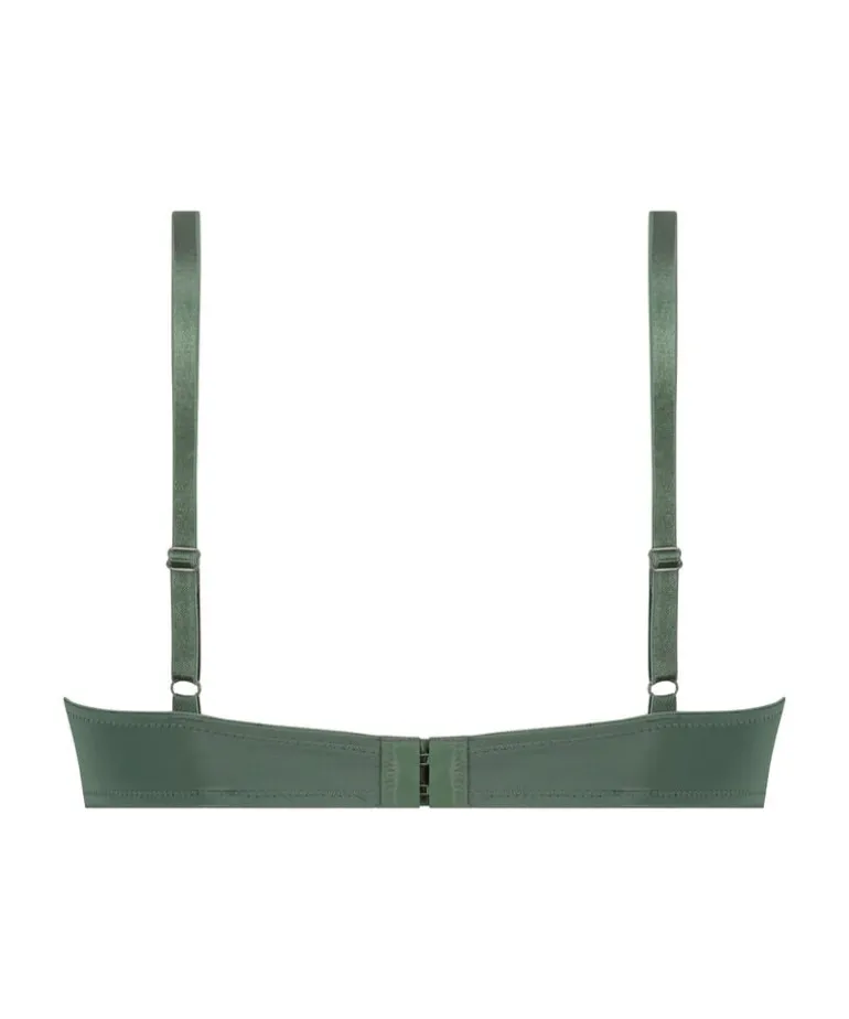 Plunge Padded Underwired Bra - Green